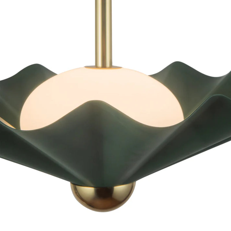Alora PD354016 Furrow 16" LED Pendant, Selectable CCT - Pine Green