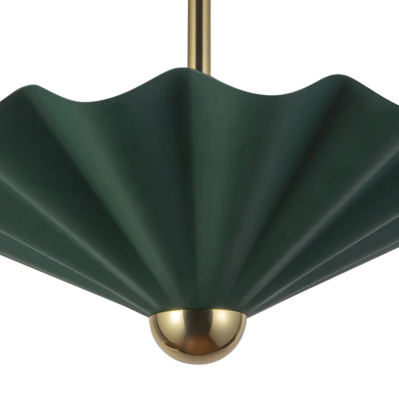 Alora PD354016 Furrow 16" LED Pendant, Selectable CCT - Pine Green