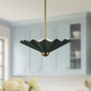Alora PD354016 Furrow 16" LED Pendant, Selectable CCT - Pine Green