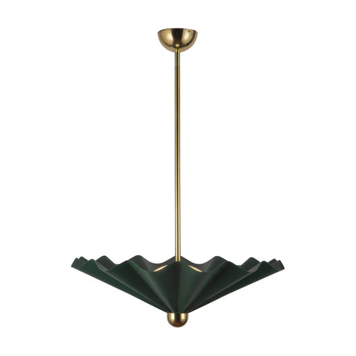 Alora PD354125 Furrow 25" LED Pendant, Selectable CCT - Pine Green