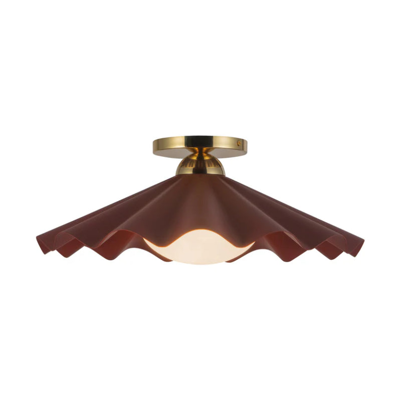 Alora SF354016 Furrow 1-lt 16" Semi Flush Mount - Burgundy