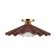 Alora SF354016 Furrow 1-lt 16" Semi Flush Mount - Burgundy