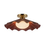 Alora SF354016 Furrow 1-lt 16" Semi Flush Mount - Burgundy