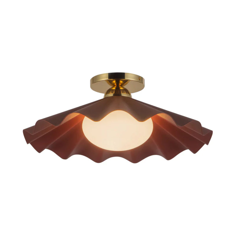 Alora SF354016 Furrow 1-lt 16" Semi Flush Mount - Burgundy