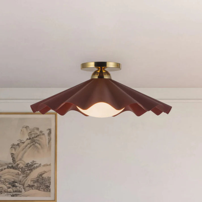 Alora SF354016 Furrow 1-lt 16" Semi Flush Mount - Burgundy