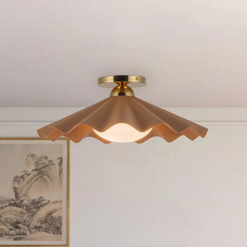 Alora SF354016 Furrow 1-lt 16" Semi Flush Mount - Peach