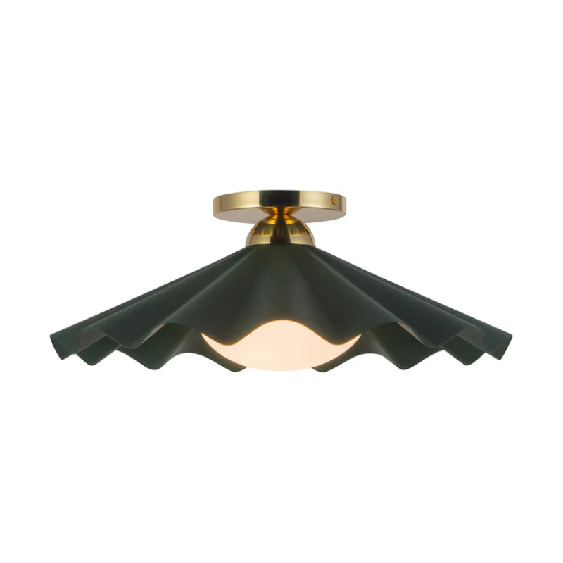 Alora SF354016 Furrow 1-lt 16" Semi Flush Mount - Pine Green