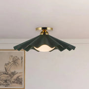 Alora SF354016 Furrow 1-lt 16" Semi Flush Mount - Pine Green