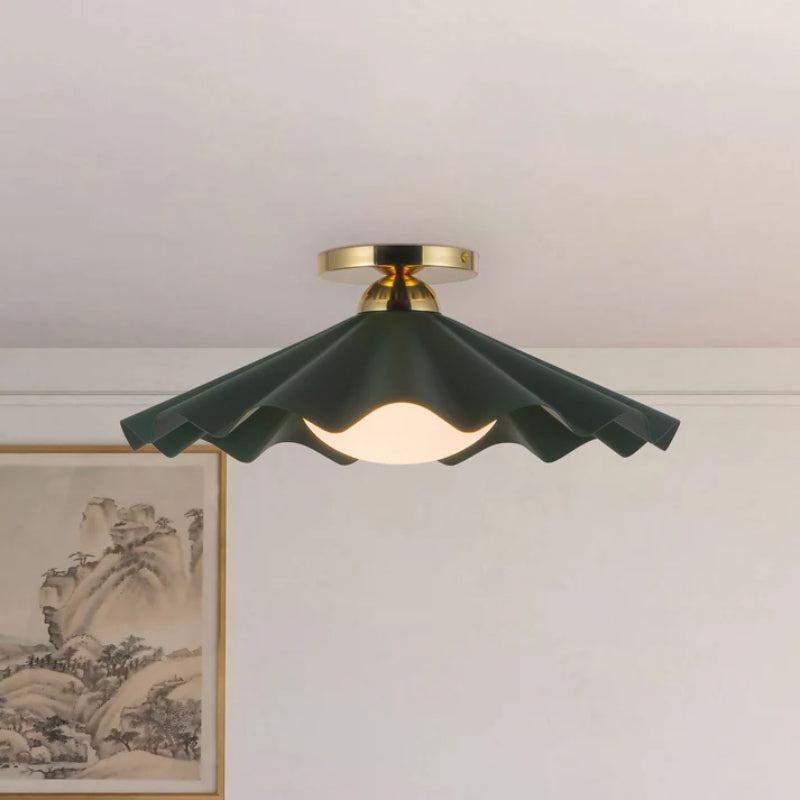 Alora SF354016 Furrow 1-lt 16" Semi Flush Mount - Pine Green