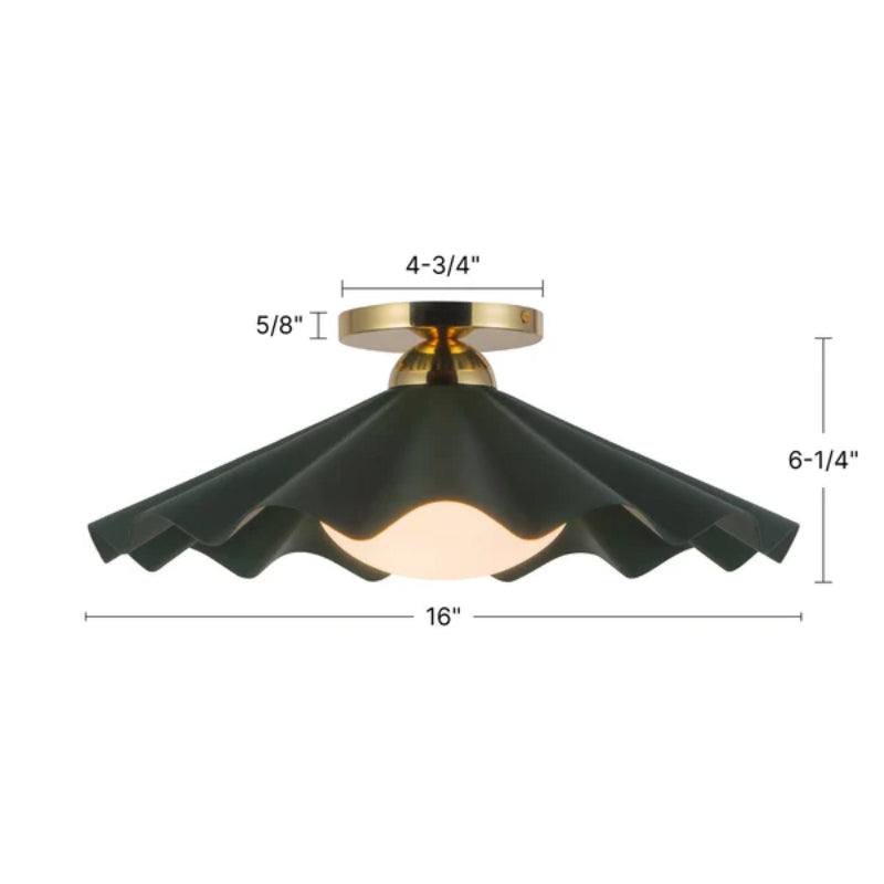 Alora SF354016 Furrow 1-lt 16" Semi Flush Mount