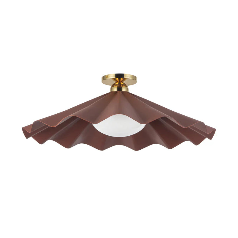Alora SF354125 Furrow 1-lt 25" Semi Flush Mount - Burgundy
