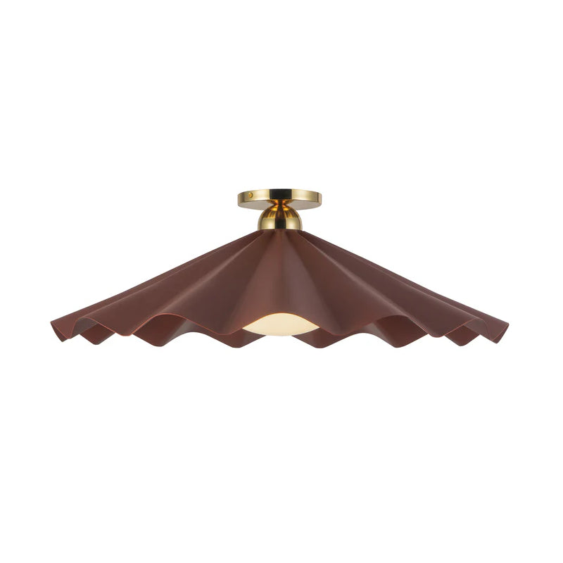 Alora SF354125 Furrow 1-lt 25" Semi Flush Mount - Burgundy