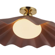 Alora SF354125 Furrow 1-lt 25" Semi Flush Mount - Burgundy