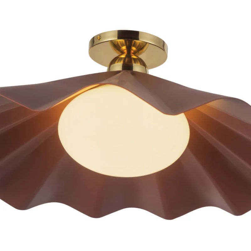 Alora SF354125 Furrow 1-lt 25" Semi Flush Mount - Burgundy