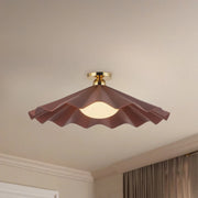 Alora SF354125 Furrow 1-lt 25" Semi Flush Mount - Burgundy