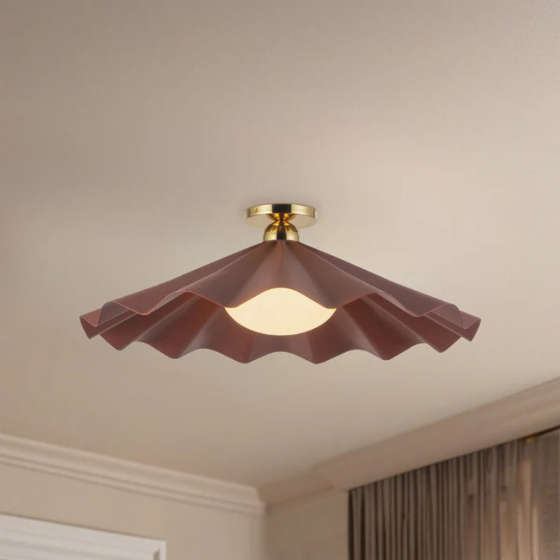 Alora SF354125 Furrow 1-lt 25" Semi Flush Mount - Burgundy