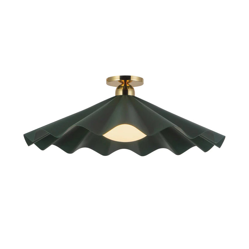 Alora SF354125 Furrow 1-lt 25" Semi Flush Mount - Pine Green