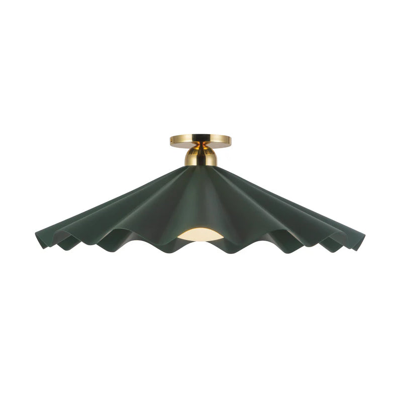Alora SF354125 Furrow 1-lt 25" Semi Flush Mount - Pine Green