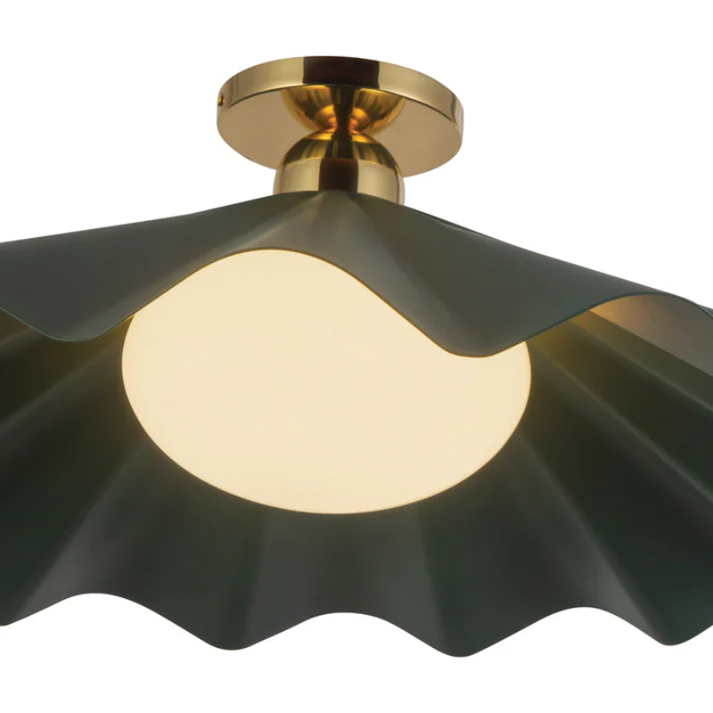 Alora SF354125 Furrow 1-lt 25" Semi Flush Mount - Pine Green