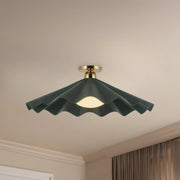 Alora SF354125 Furrow 1-lt 25" Semi Flush Mount - Pine Green