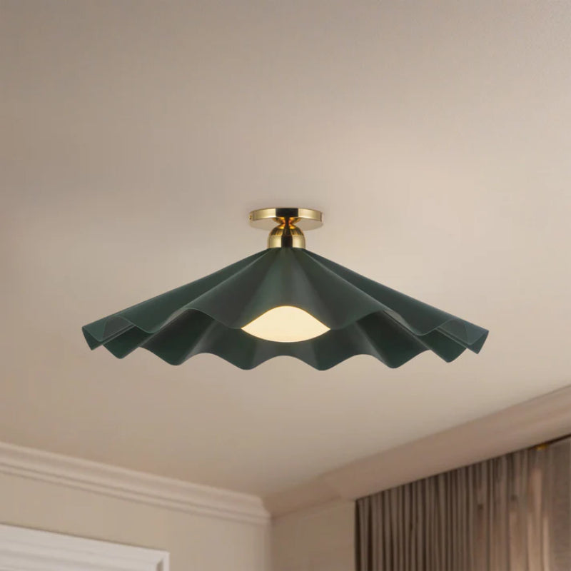Alora SF354125 Furrow 1-lt 25" Semi Flush Mount - Pine Green