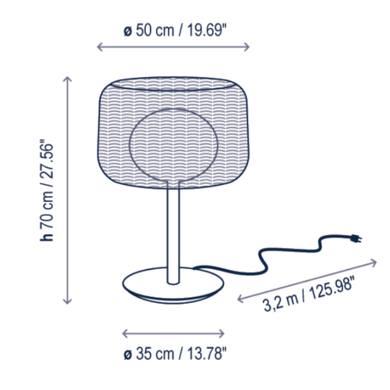 Bover Fora M 2-lt 28" Tall LED Outdoor Table Lamp