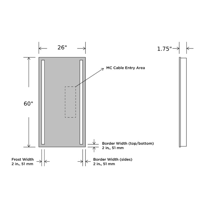 Electric Mirror Fusion 26" x 60" with AVA LED Wardrobe Mirror