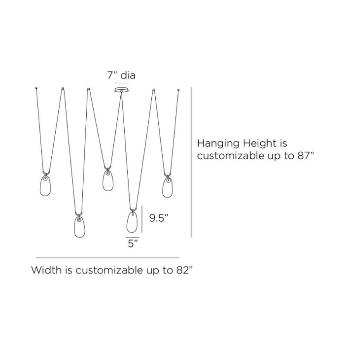 Arteriors GADLC01 Melt 5-lt 82" LED Chandelier