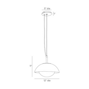 Arteriors GADPC01 Glaze 1-lt 12" Pendant