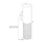 Arteriors GADWC08 Punch 1-lt 18" Tall Outdoor Wall Sconce