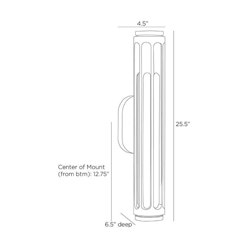 Arteriors GADWC10 Inset 1-lt 26" Tall LED Outdoor Wall Sconce