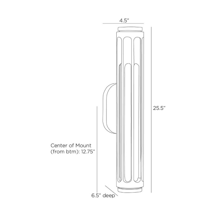 Arteriors GADWC10 Inset 1-lt 26" Tall LED Outdoor Wall Sconce