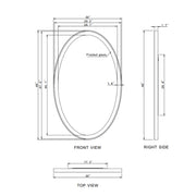Paris Mirror Galaxy Oval 30" x 48" LED Lighted Mirror, 3CCT Selectable