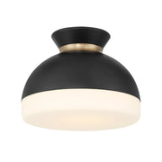 Crystorama GID-4000 Gidget 1-lt 10" Flush Mount - Matte Black/Vibrant Gold