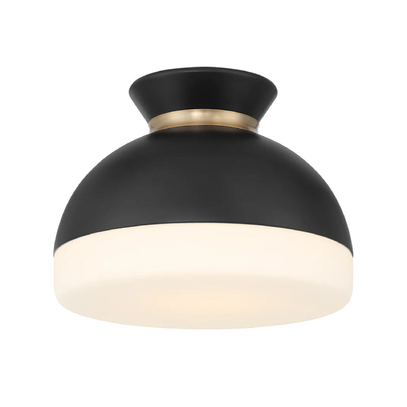 Crystorama GID-4000 Gidget 1-lt 10" Flush Mount - Matte Black/Vibrant Gold