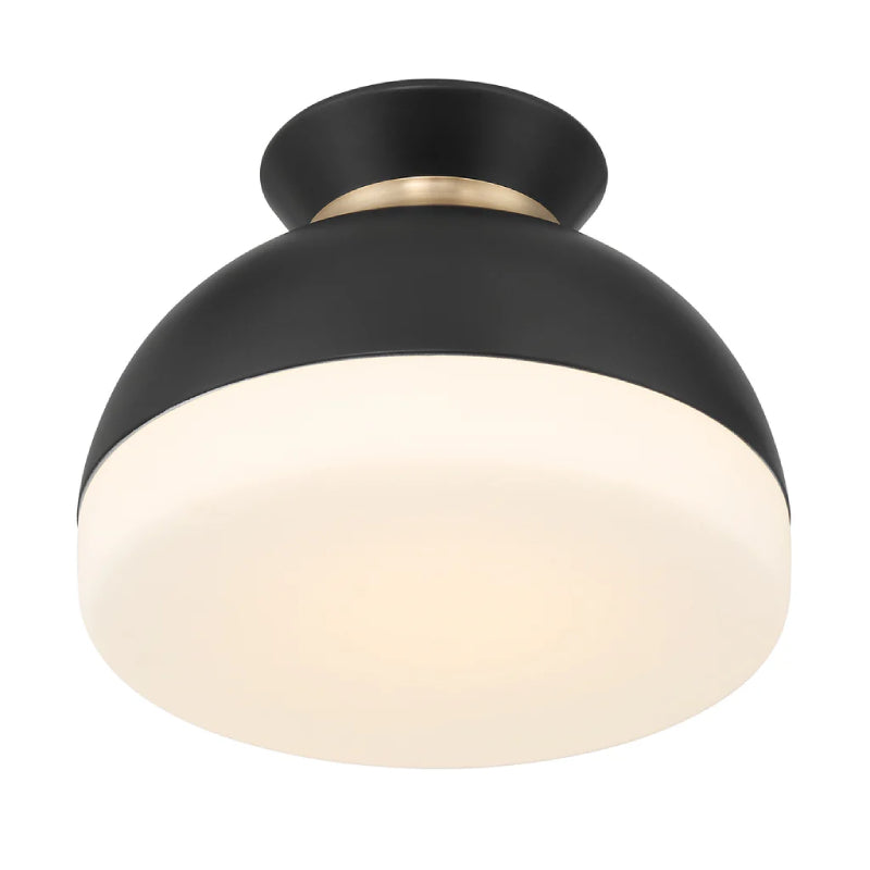 Crystorama GID-4000 Gidget 1-lt 10" Flush Mount - Matte Black/Vibrant Gold