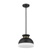 Crystorama GID-4005 Gidget 1-lt 10" Pendant - Matte Black/Vibrant Gold
