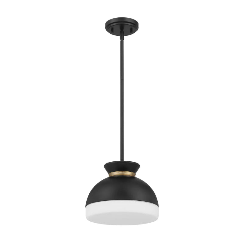 Crystorama GID-4005 Gidget 1-lt 10" Pendant - Matte Black/Vibrant Gold