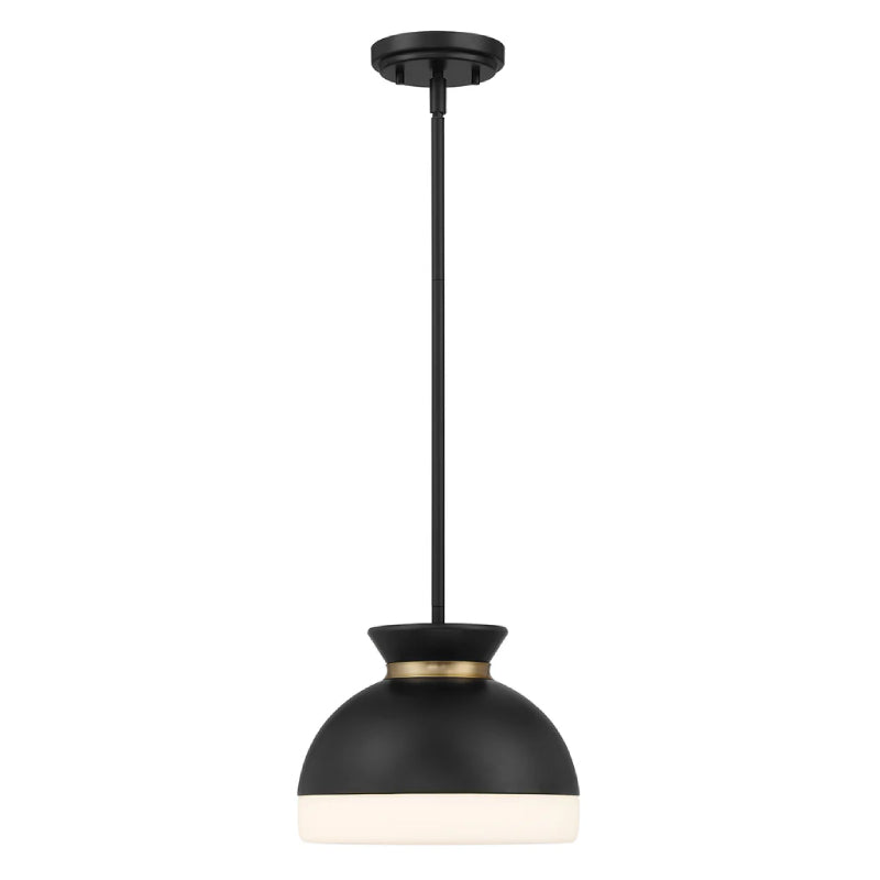 Crystorama GID-4005 Gidget 1-lt 10" Pendant - Matte Black/Vibrant Gold