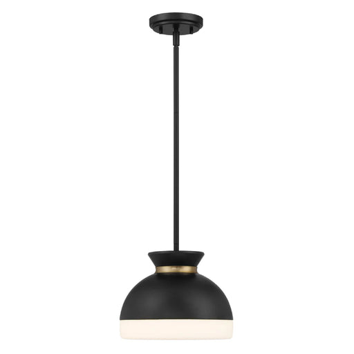 Crystorama GID-4005 Gidget 1-lt 10" Pendant - Matte Black/Vibrant Gold
