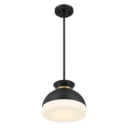 Crystorama GID-4005 Gidget 1-lt 10" Pendant - Matte Black/Vibrant Gold