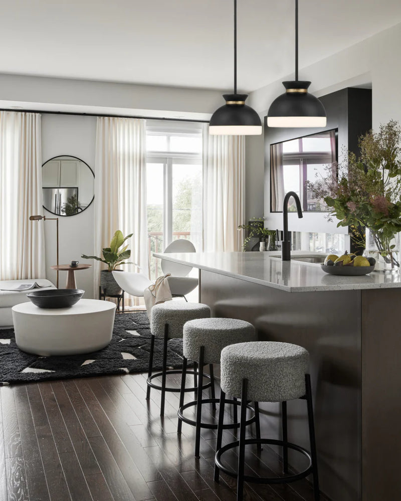 Crystorama GID-4005 Gidget 1-lt 10" Pendant - Matte Black/Vibrant Gold