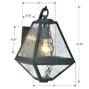 Crystorama GLA-9701 Glacier 1-lt 13" Tall Outdoor Wall Sconce