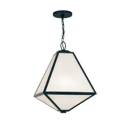 Crystorama GLA-9705 Glacier 3-lt 14" Outdoor Pendant - White Opal
