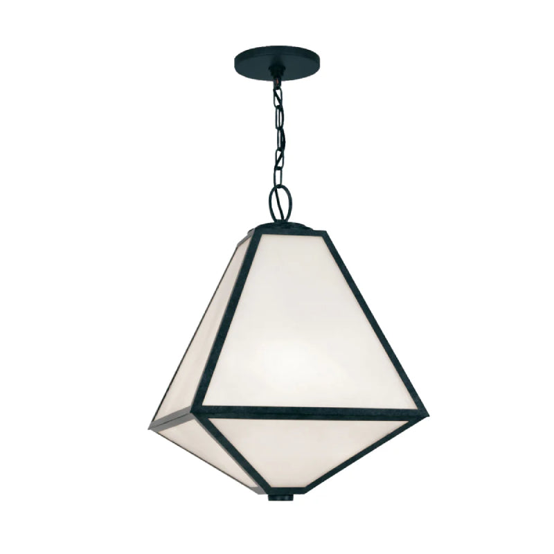 Crystorama GLA-9705 Glacier 3-lt 14" Outdoor Pendant - White Opal