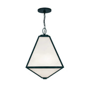 Crystorama GLA-9705 Glacier 3-lt 14" Outdoor Pendant - White Opal