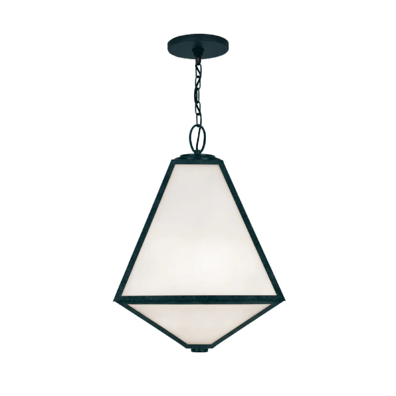 Crystorama GLA-9705 Glacier 3-lt 14" Outdoor Pendant - White Opal