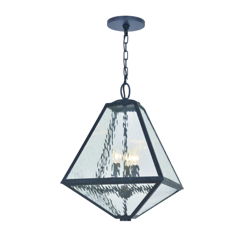 Crystorama GLA-9705 Glacier 3-lt 14" Outdoor Pendant - Water Glass