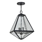 Crystorama GLA-9705 Glacier 3-lt 14" Outdoor Pendant - Water Glass