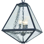 Crystorama GLA-9705 Glacier 3-lt 14" Outdoor Pendant - Water Glass